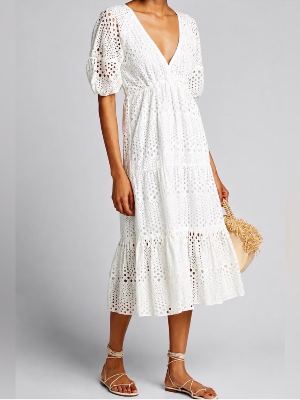 FIGUE Mansela Eyelet White Dress